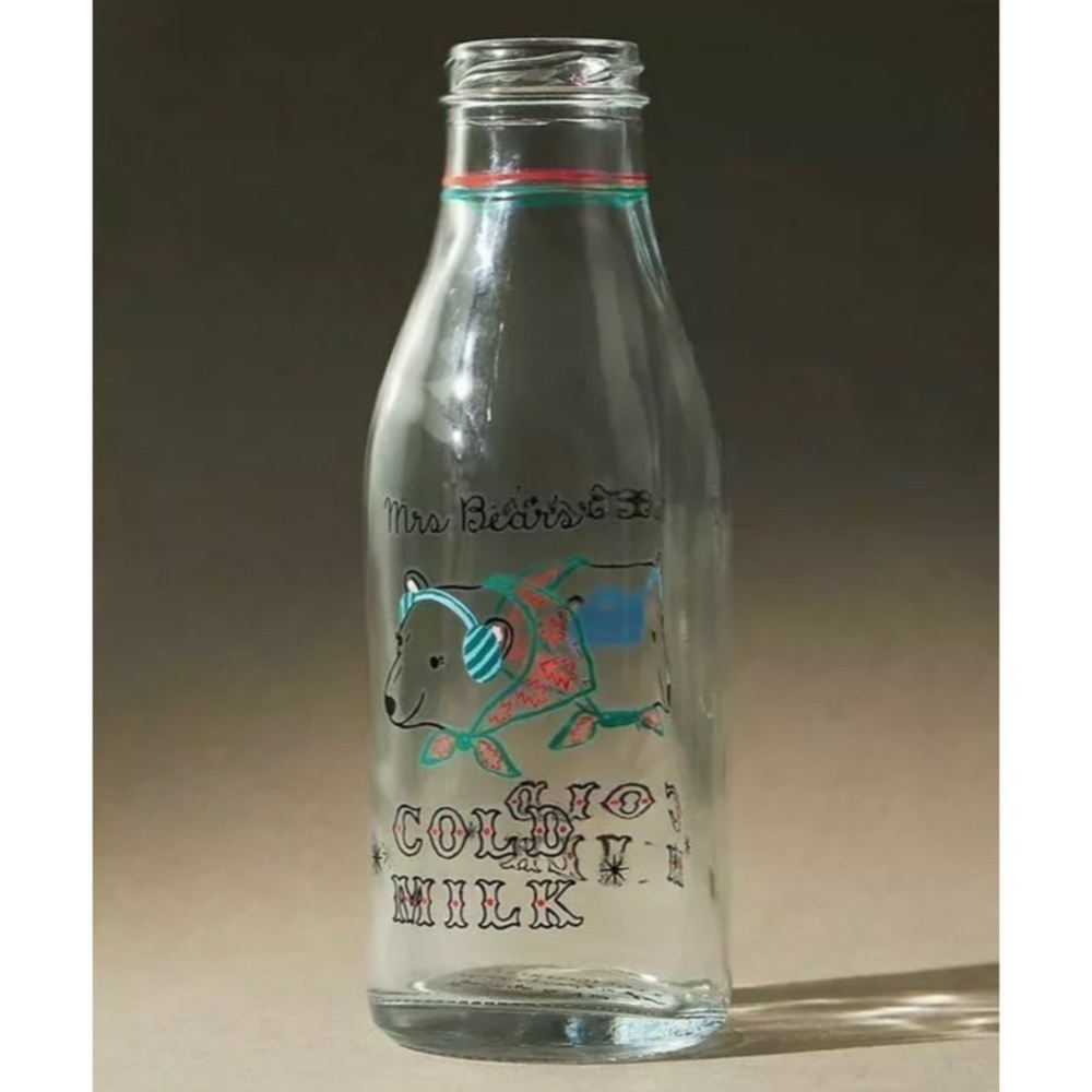 NEW ANTHROPOLOGIE GEORGE & VIV Polar Bear Milk Bottles Set of 4